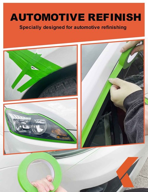 KREFINISH Painters Tape for Car - Green No Residue Automotive Masking Tape - Heat Resistant for Paint Booth, 1.88 Inches x 60 Yards, 4 Rolls