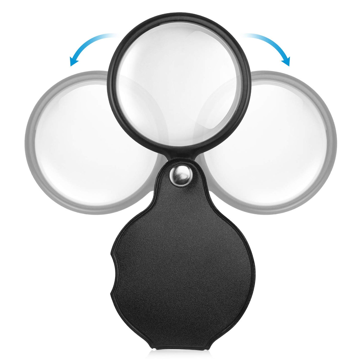 2PCS Upgrade Small Magnifying Glasses for Kids/Senior, Pocket Magnifier for Reading/Close Work, Mini Folding Magnifying Magnify Glass with Protective Sheath, Ideal for Repairing/Hobby/Coins, 1.96"