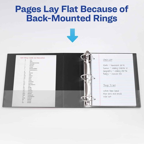 Avery Heavy-Duty View 3 Ring Binder, 4" One Touch Slant Rings, Holds 8.5" x 11" Paper, 2 Black Binders (79874)