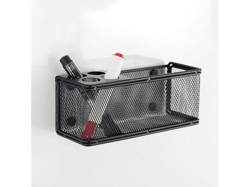 Safco Onyx Mesh Marker Organizer Basket – Steel Mesh with Durable Powder Coat Finish – 8”W x 3.25”D x 3”H – Magnetic Back – Includes Wall Mounting Hardware - Perfect for Office & Classrooms