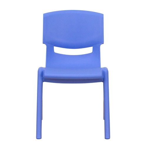 Flash Furniture Whitney Blue Plastic Stackable School Chair with 12'' Seat Height (Pack of 4)