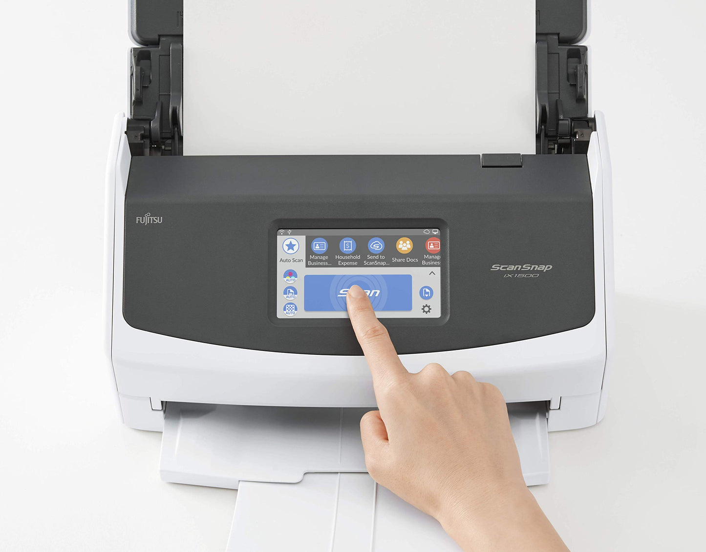 ScanSnap Fujitsu iX1500 Color Duplex Document Scanner with Touch Screen for Mac or PC, White (2018 Release)