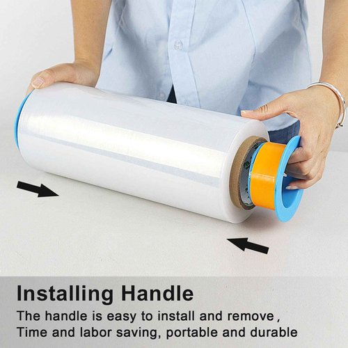BOMEI PACK Stretch Wrap Rolls 10" x 1000 Ft 4 Pack - 80 Gauge Thick Stretch Film - Clear Plastic Wrap with Handles for Pallet Wrapping Shipping Moving