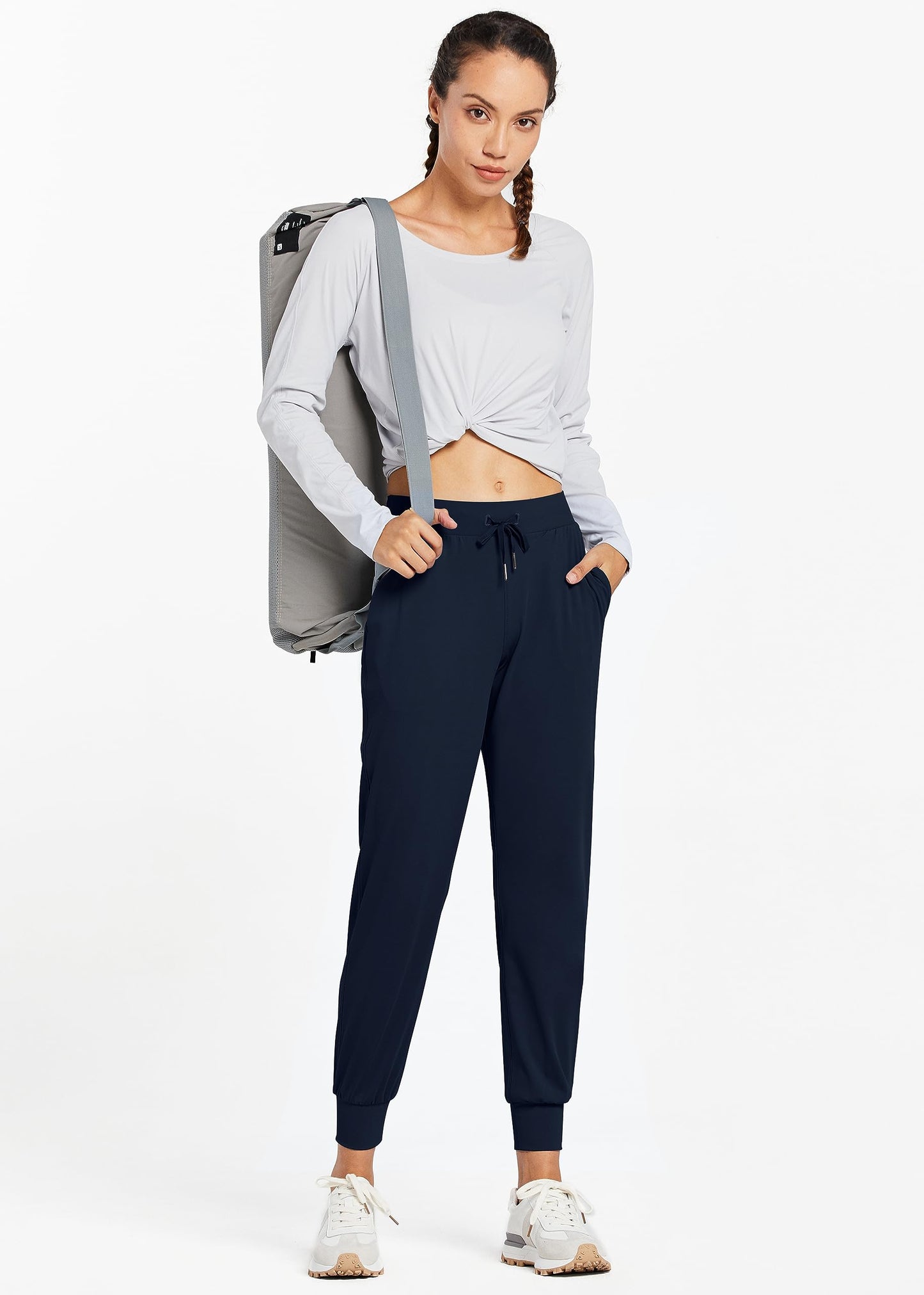 Libin Women's Joggers Pants Athletic Sweatpants with Pockets Running Tapered Casual Dance Pants for Workout,Lounge, Navy XL