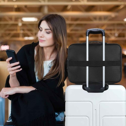 Fuairmee Fireproof Document Box with Lock, Hard Shell Fireproof File Organizer, Portable Water Resistant Safe Box for Important Documents Passports Certificates