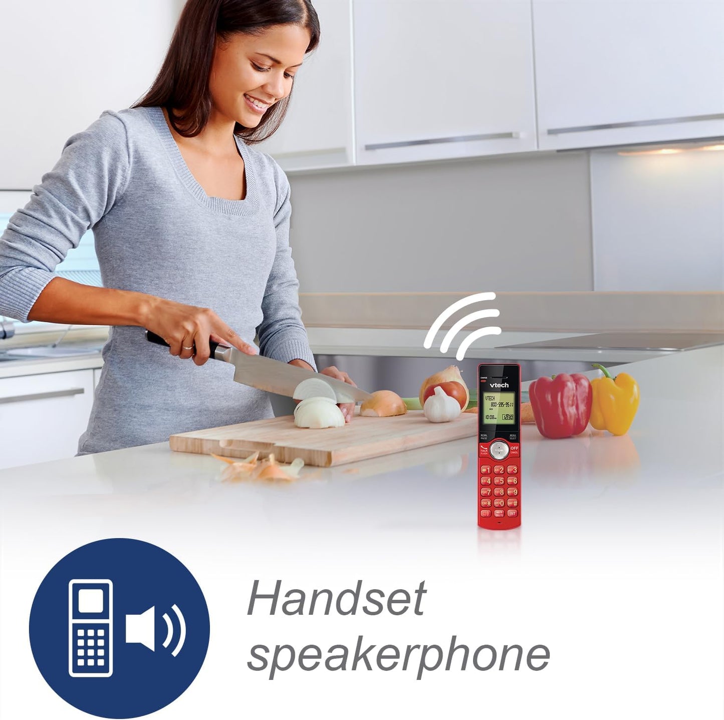 VTech CS6919-16 Cordless Phone - DECT 6.0, Red, Caller ID, Backlit Keypad & Full Duplex Speakerphone