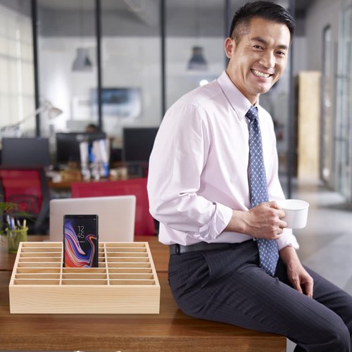 Cell Phone Storage Box Cell Phone Rack Compartment Case Storage Holder Meeting Room Organizer Meeting Room Organizer Display Rack Shop Supply