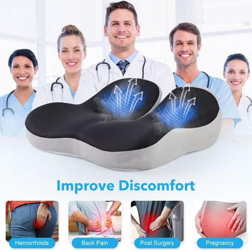 OVRST Seat Cushion,Office Chair Memory Cushion, Ergonomic Design, Relieve Sciatica and Long-Term Sitting Pain, Suitable for desks, Car Seats, Games, Wheelchairs