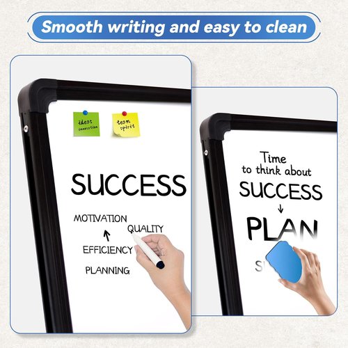 Regine Switzerland Dry Erase Board - 23"x17" Double-Sided Magnetic Whiteboard with Adjustable Stand for Home Office