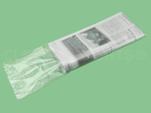 CleverDelights Newspaper Bags - Clear Flat Plastic - 6" x 19" | 100 Pack | Durable 0.8 Mil Thickness