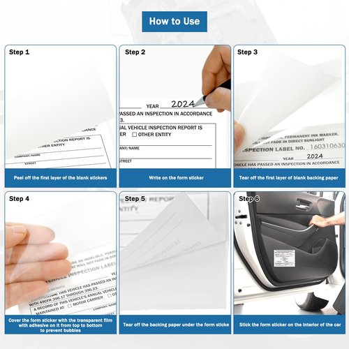 PUNCHMAN 30Pack DOT Annual Vehicle Inspection Forms and Label,30-Pk 3-Ply Annual Vehicle Inspection Report with Carbon Copies with Hardboard,30-Pk 2-Ply FMCSA Annual Inspection Adhesive Vinyl Sticker