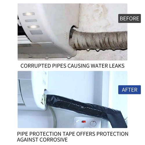 TAPEBEAR Corrosion Protection Pipe Tape, Wrap Pipe Tape for Drain Pipe, Metal Electrical Outdoor Underground Pipe, Waterproof PVC Black Tape, Duct Anti-Corrosion and Protection,2Inch X 33Yard,24ROLLS