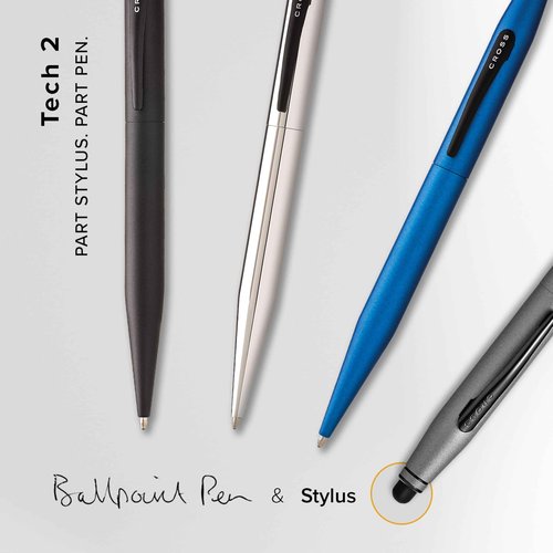 Cross Tech2 Refillable Tech2 Presented in a Premium Gift Box - Medium Point, Black Ink, Satin Black