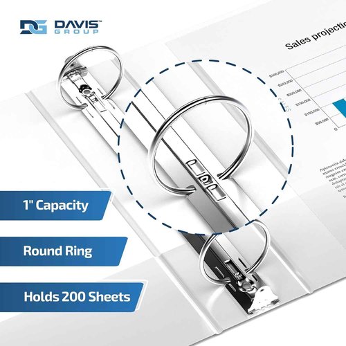 Davis Group Easyview Junior - Premium Small Clear-View 3-Ring Binder for School, Office, or Home, Made in Canada, 2-Inch Mini, 8.5"x5.5", White