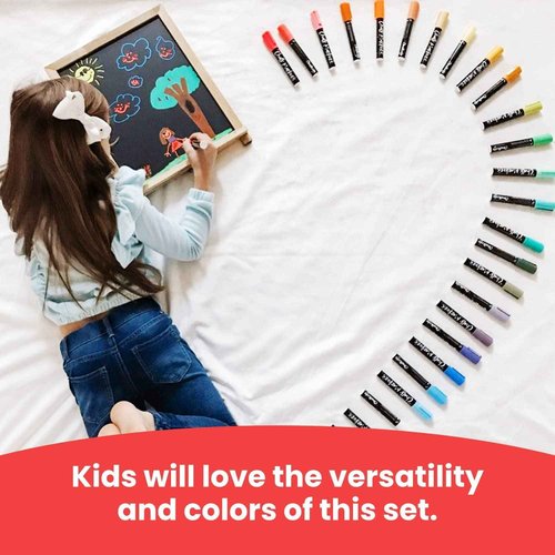 60 Vintage, Neon, Classic & Metallic Chalk Markers Bundle