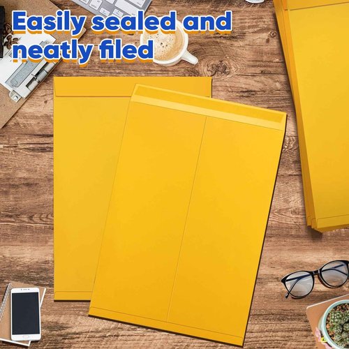 50 Pcs 14'' x 18'' Large Mailing Envelopes Extra Large Mailing Envelope 32lb 150Gsm with Gummed Flaps, Catalog Jumbo Craft Envelopes for Mail, Storage Documents Office Supplies