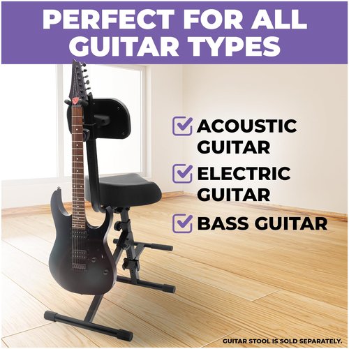 Liquid Stands Adjustable Backrest for LS MS1150 & MS1092B – 1010–1220mm Height/Depth, Spring Knob Adjustment, Built-in Guitar Holder – Compatible Piano Bench Support