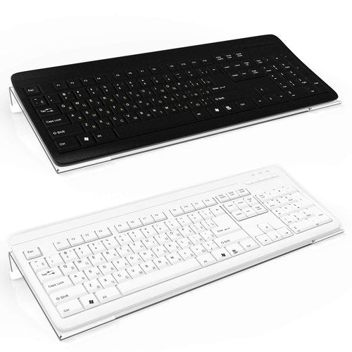 Richboom Clear Acrylic Tilted Computer Keyboard Holder for Easy Ergonomic Typing, Upgraded Version, Keyboard Stand with Silicone Anti-Slip Case for Office Desk, Home, School, Clear