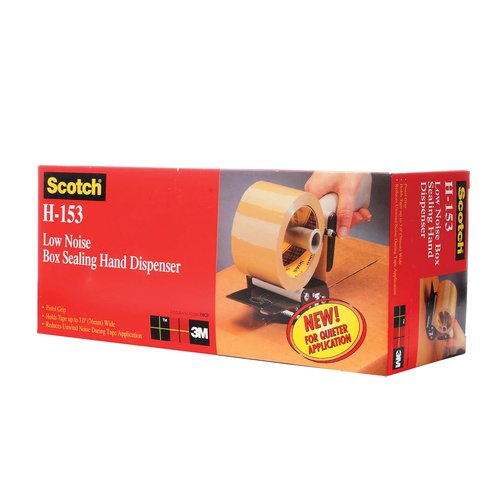 3M Scotch Low Noise Tape Dispenser H153 for Quiet or Recurrent Use, Pistol Grip Design, High-Impact Resistant, 3 in