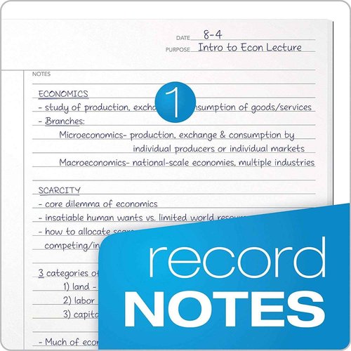 TOPS FocusNotes Note Taking System Legal Pad, 8-1/2 x 11-3/4 Inches, White, 50 Sheets (77103) - 6 PACK