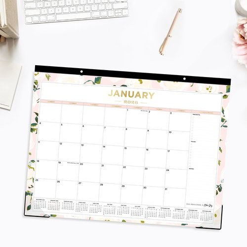 2026 Blue Sky Day Designer Desk Pad Calendar, 22" x 17", Coming Up Roses, January To December, 138198