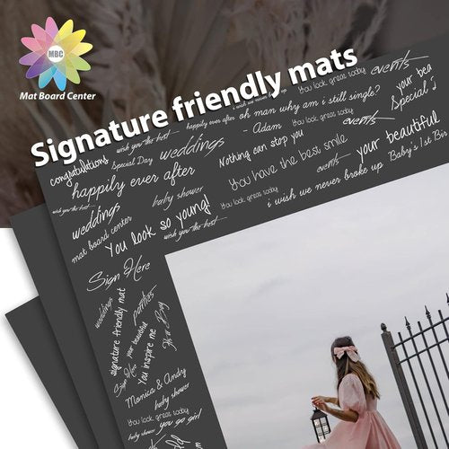Mat Board Center | 11x14 Black Uncut Photo Mat Boards - 4-Ply Thick for Frames & Prints (10 Pack)