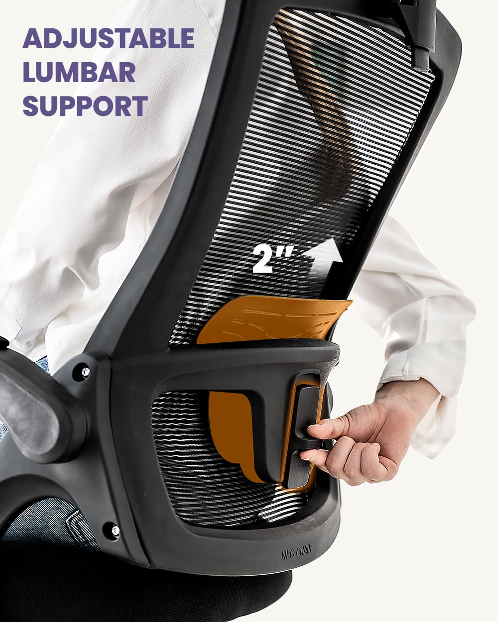 NEO Chair Ergonomic Adjustable Home Office Desk Chair High Back Computer Gaming Mesh Chair with Comfy Task Adjustable Arms Lumbar Neck Support Swivel for Home Office (Dark Black)