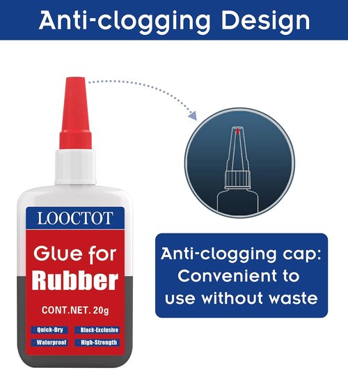 LOOCTOT Black Rubber Glue - Super Instant Adhesive for Rubber & Materials | 20g Tube