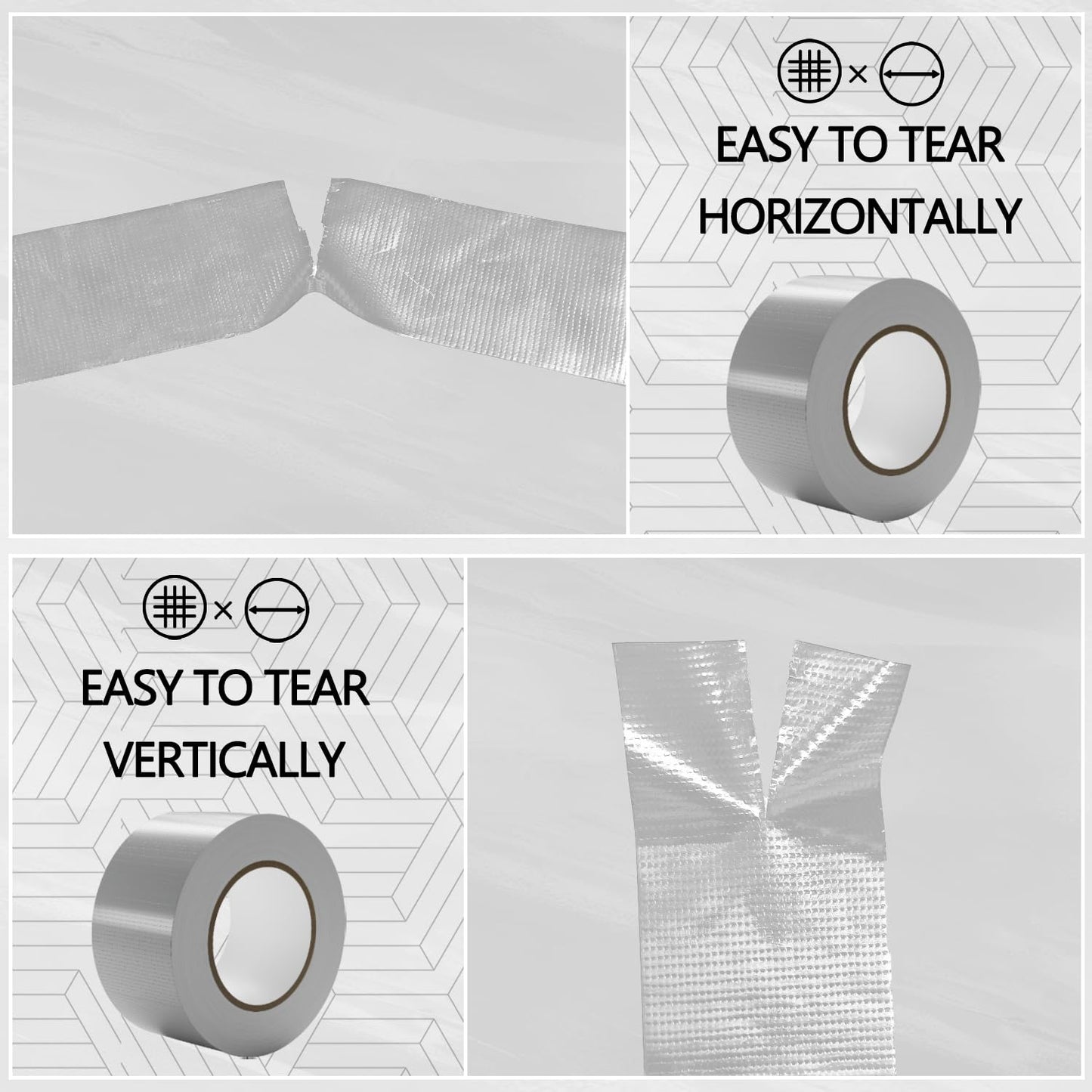 SWRT Heavy Duty Duct Tape - 24-Pack Strong Adhesive, 2 Inch x 720 Yd, Waterproof Gray for Indoor & Outdoor Repair