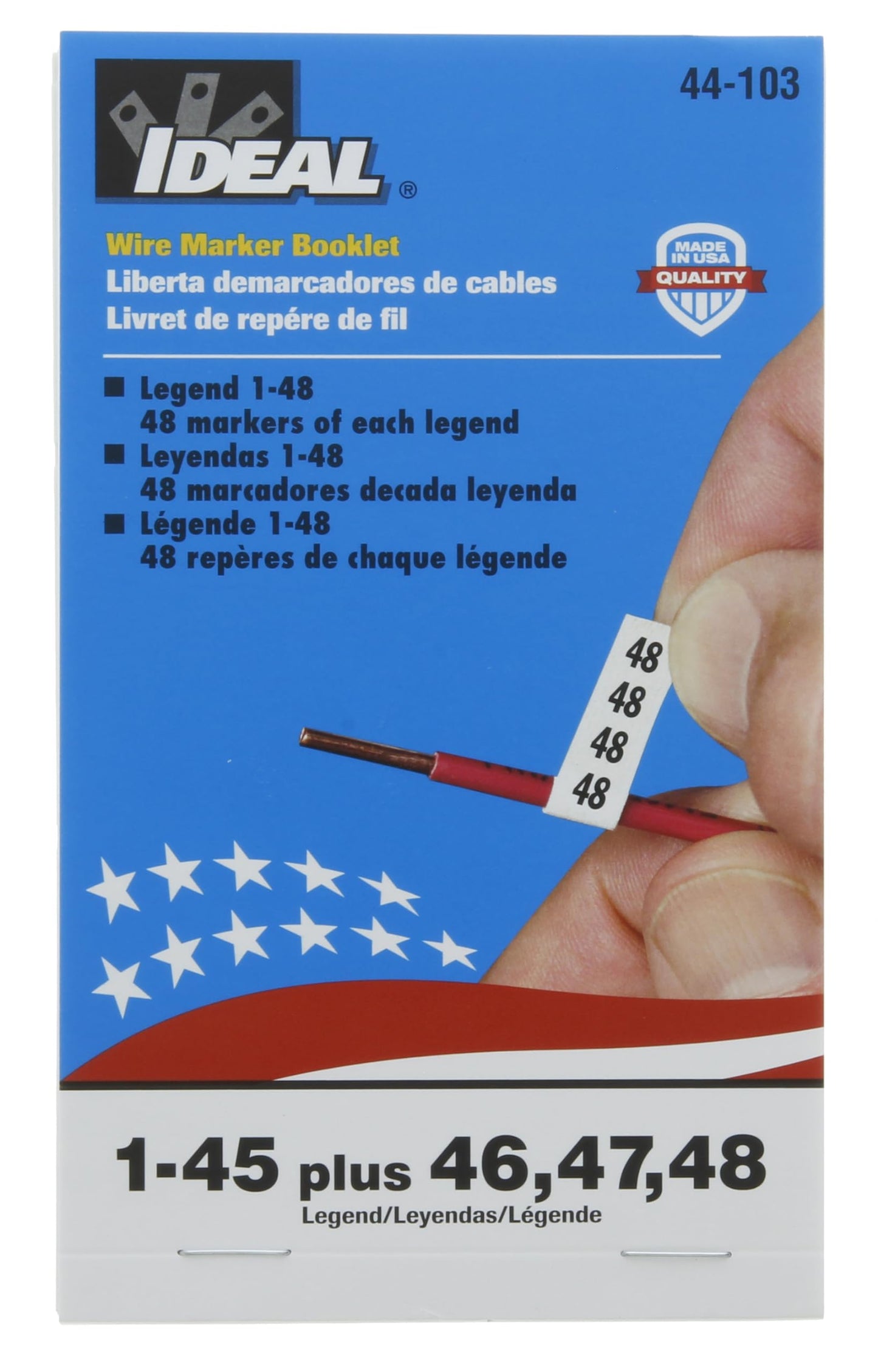 Ideal Electrical 44-103 Wire Marker Booklet, Asst 1-48, 10 Each