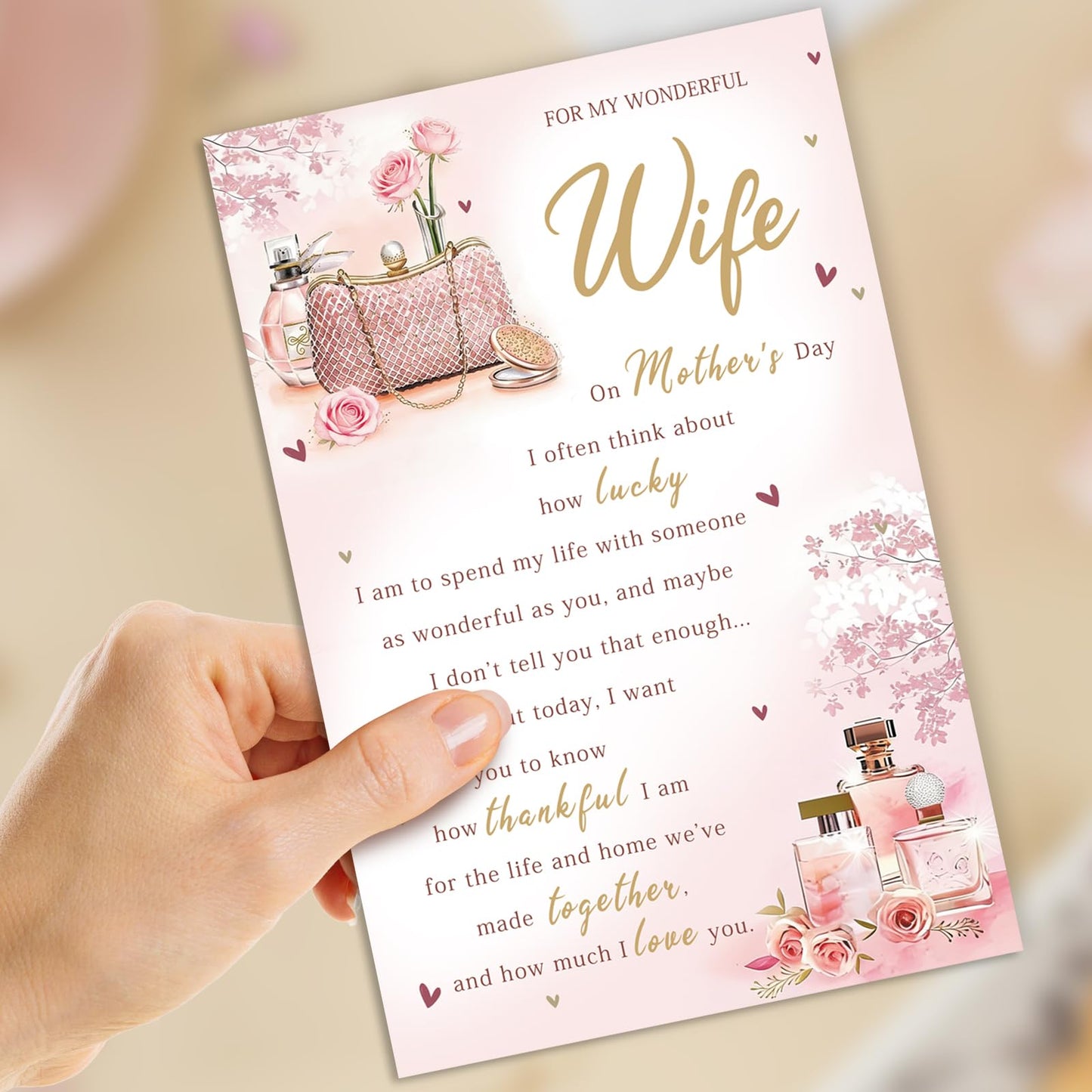 gerdiny Mother's Day Card Gifts for Wife, Mothers Day Gifts from Husband, Wife Mothers Day Card