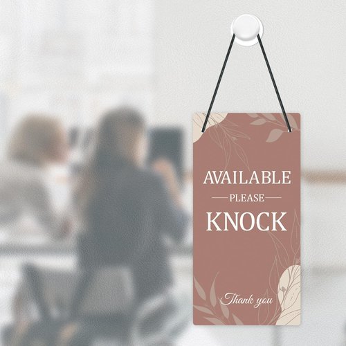 Putuo Decor Please Do Not Disturb Sign, Available Please Knock in PVC Door Sign, Double Sided Hanger Plaque, 10x5 Inches Office Door Signs for Therapists Office Clinic Treatment Plaque