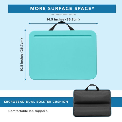 LAPGEAR Compact Lap Desk - Fits up to 15 Inch Laptops - Aqua Sky - Style No. 43109
