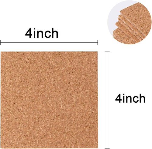 Arroyner 220 Pack Self Adhesive Cork Squares and Round DIY Adhesive Cork Board for Coasters and DIY Crafts