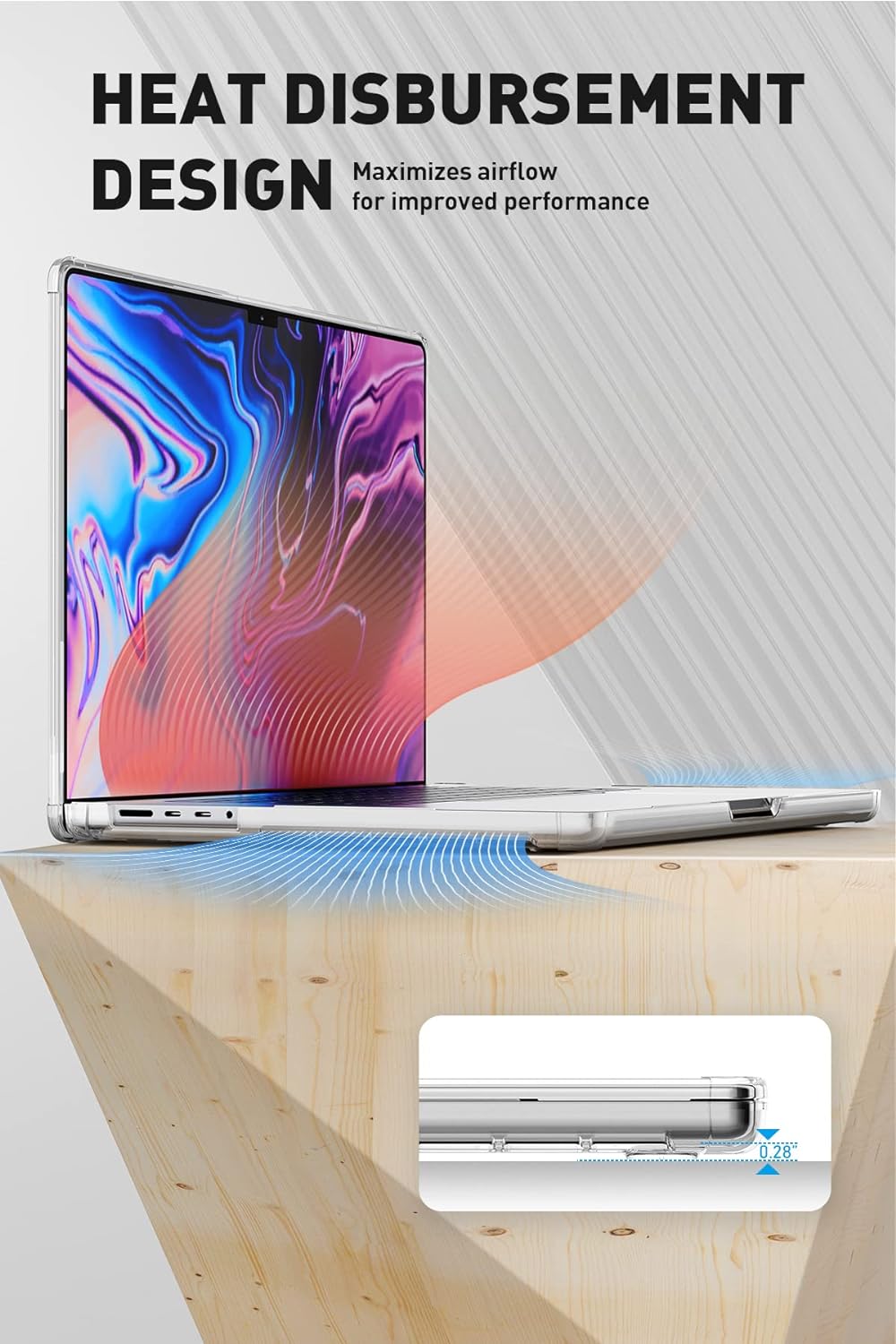 SUPCASE MacBook Pro 14 Inch Case | Anti-Scratch Slim Transparent Cover for 2021-2026 Models