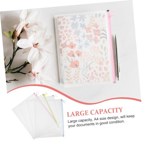 Angoily 4pcs Document Folders Thick Plastic File Envelopes Easy Closure for Office Supplies and Organizing Stationery Stylish Colors