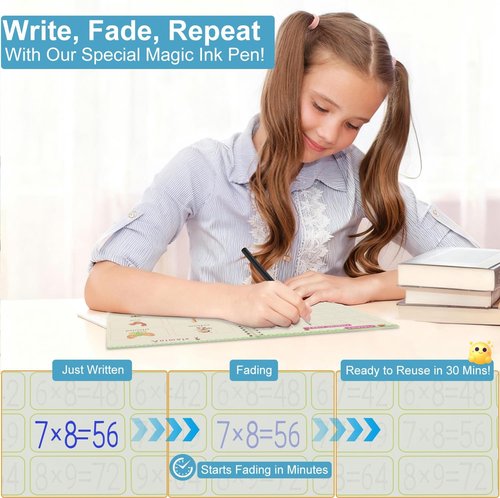 Magic Grooved Writing Practice Books - Reusable Handwriting Copybook for Kids Ages 3-8 | Large Size