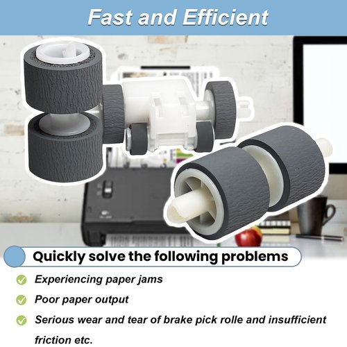 Upgraded B12B813561 Scanner Exchange Roller Kit, Feed Roller Kit Compatible with Epson DS-510 DS-520 DS-560