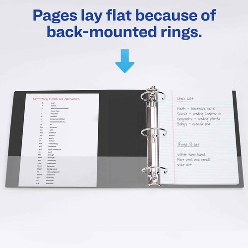 Avery Economy View 3 Ring Binders, 3" Round Rings, 4 Black Binders (03361)
