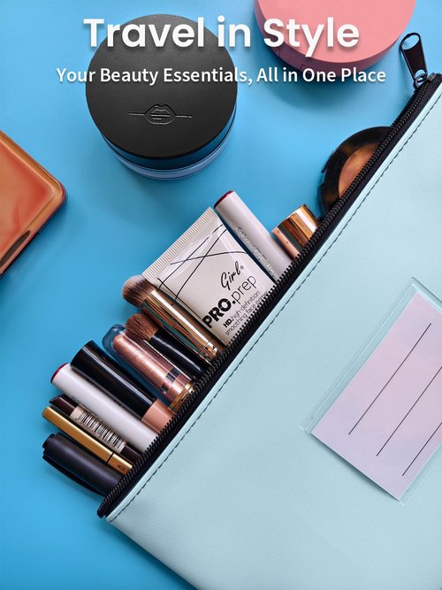 10-Pack Money Bags with Zipper, PU Leather Cash Pouches with Label, 11 x 6 Inches, Bank Deposit Bag for Coins, Bills, Checks, Invoices, Cosmetics, Tools, 10 colors