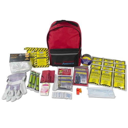 Ready America Tornado Emergency Kit 2-Person, 3-Day Backpack, Includes Emergency Food, Water, First Aid Kit, Survival Blanket, Safety Goggles, Portable Disaster Preparedness Go-Bag
