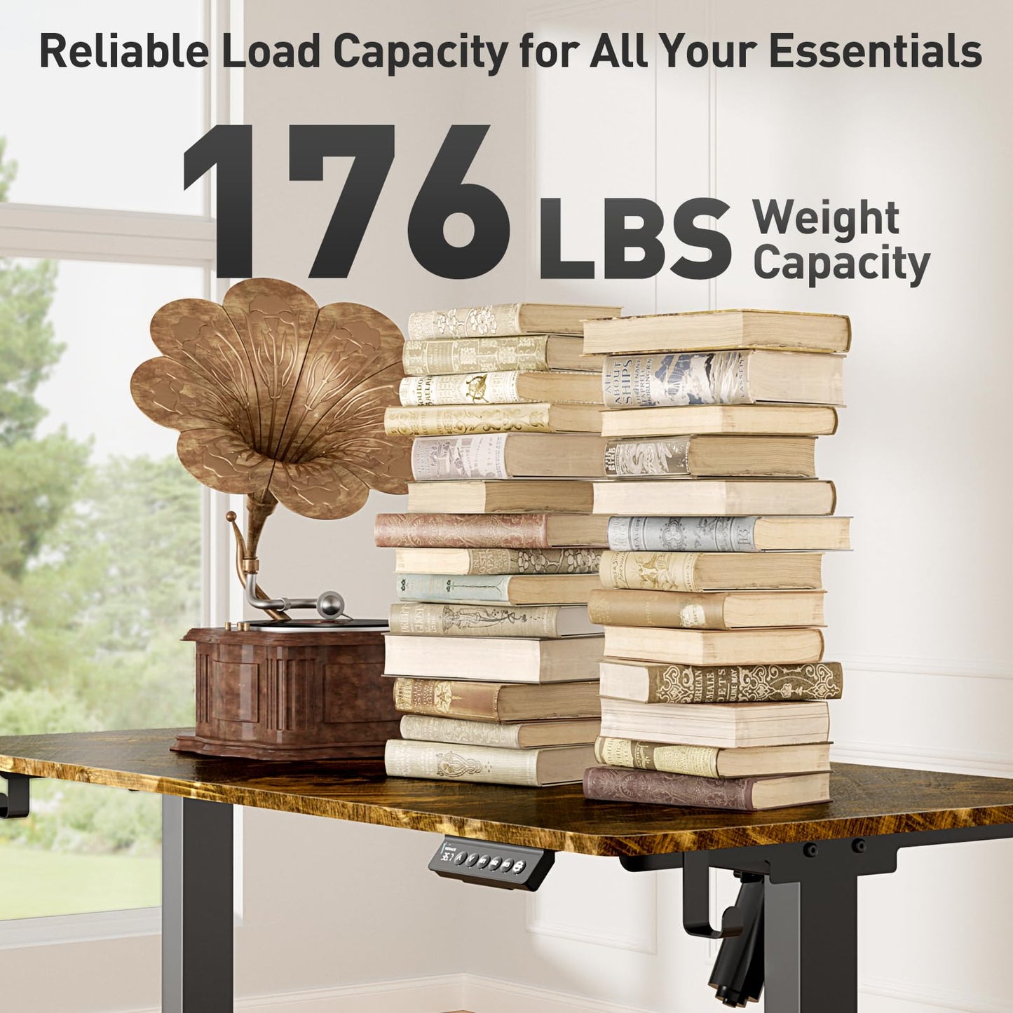 VVENACE 55x24 in Electric Standing Desk,Adjustable Height with Wheels,Brown