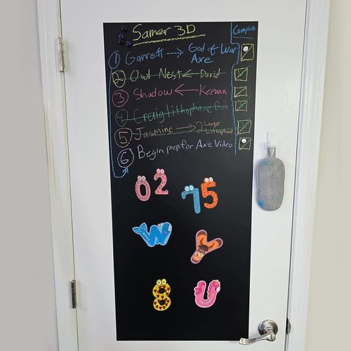 Skiennix 2-Pack Magnetic Chalkboard Sheets - 40" x 18" Self-Adhesive Peel and Stick for Home & School