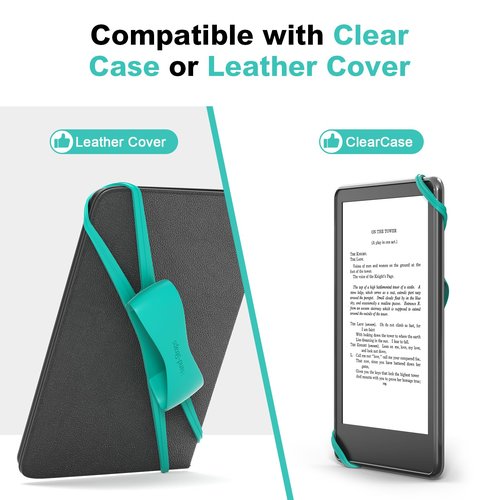 2 Pack Comfortable Hand Strap for Kindle and Tablets, Kindle Accessories for Reading in Bed, Secure and Lightweight Grip Holder for 4.7-8" Tablet/Paperwhite/Kobo/Oasis/E-Book/Phone (Jade)