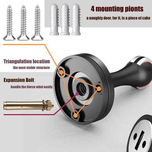 Solid Mental Magnetic Door Stop, Wall Mounted, Oil Rubbed Bronze, 5 PCS