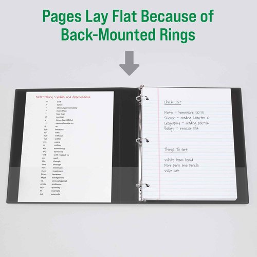 Office Essentials Economy View 3 Ring Binders, 3" Round Rings, 3.5" Spine, 460-Sheet Capacity, Black Binders (12-Pack of 03431)