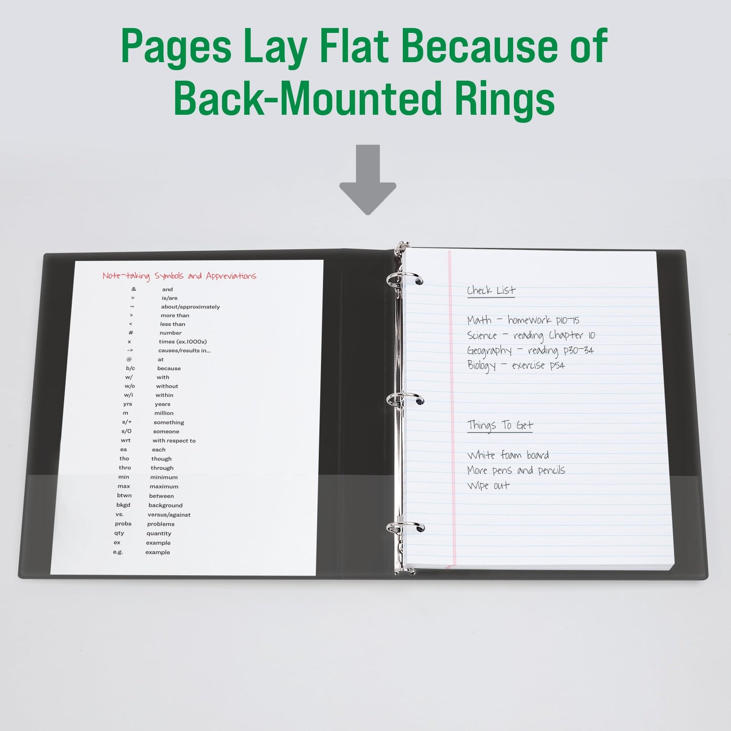 Office Essentials Economy View 3 Ring Binders, 1" Round Rings, 1.4" Spine, 175-Sheet Capacity, Black Binders (12-Pack of 03425)
