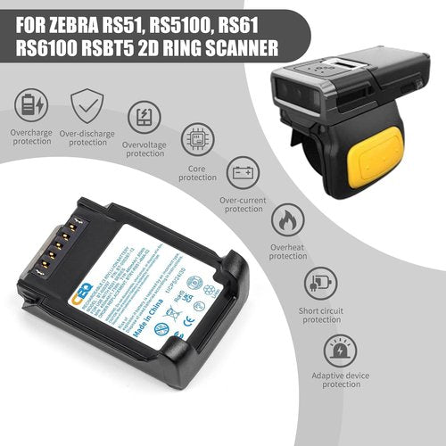 CBQ 25-Pack Zebra RS5100 Scanner Battery | Compatible with RS51, RS61, BT-000397, BT-000398