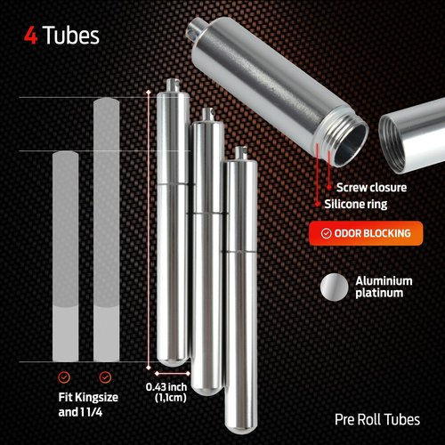 Epulse Smell Proof Holder Case - Odor Proof Pouch with 4 King Size Metal Tubes | Child-Proof Double Zipper