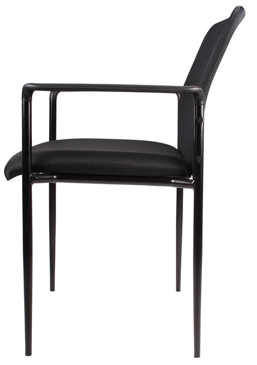 Boss Office Products Stackable Mesh Guest Chair in Black